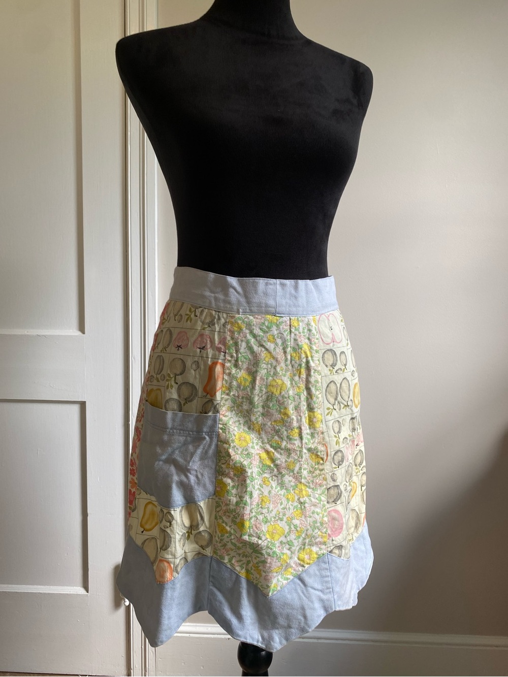 Vintage Patchwork Floral and Fruit Print Apron
